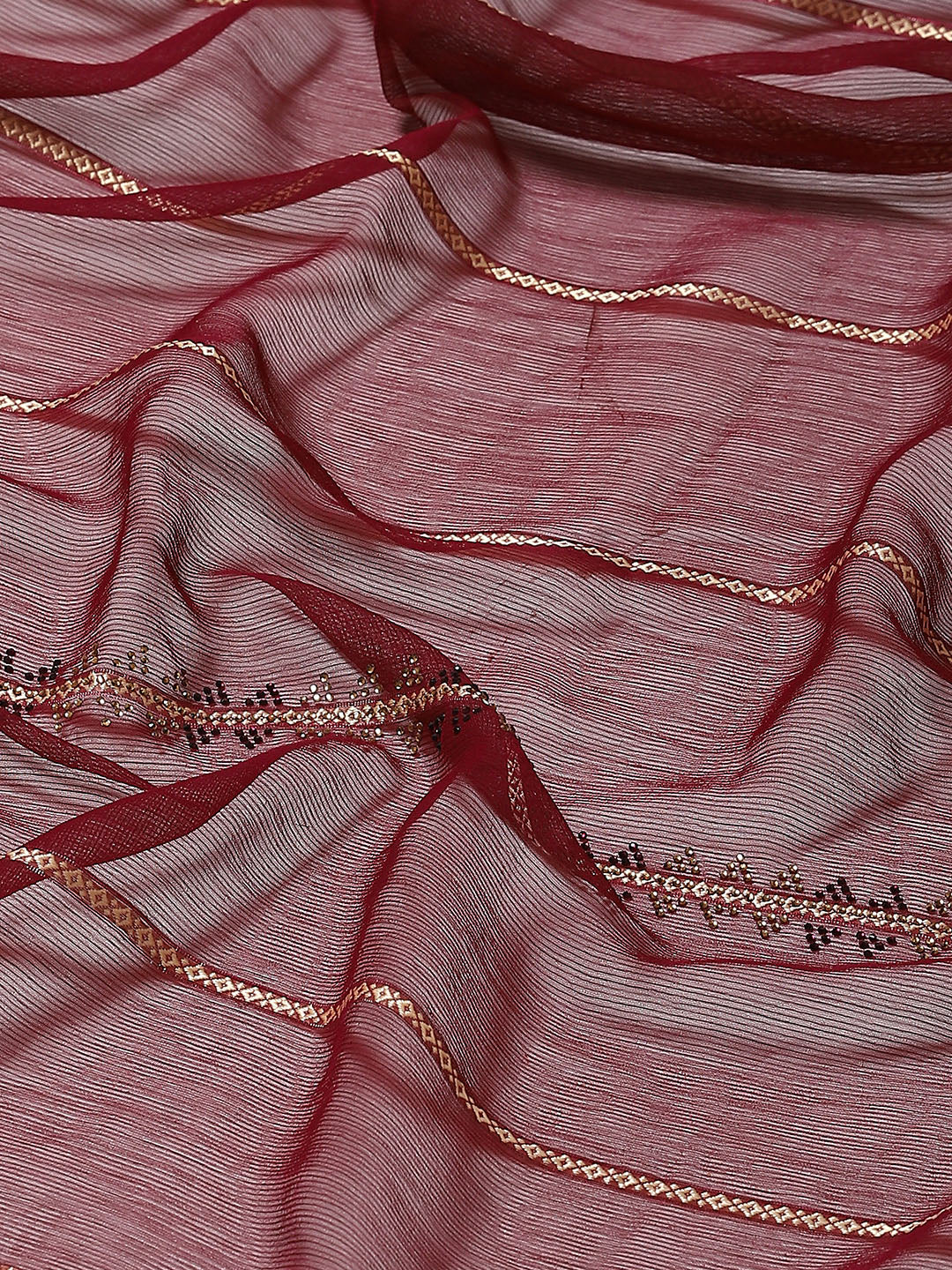 Stone Work Chiffon Plain Saree