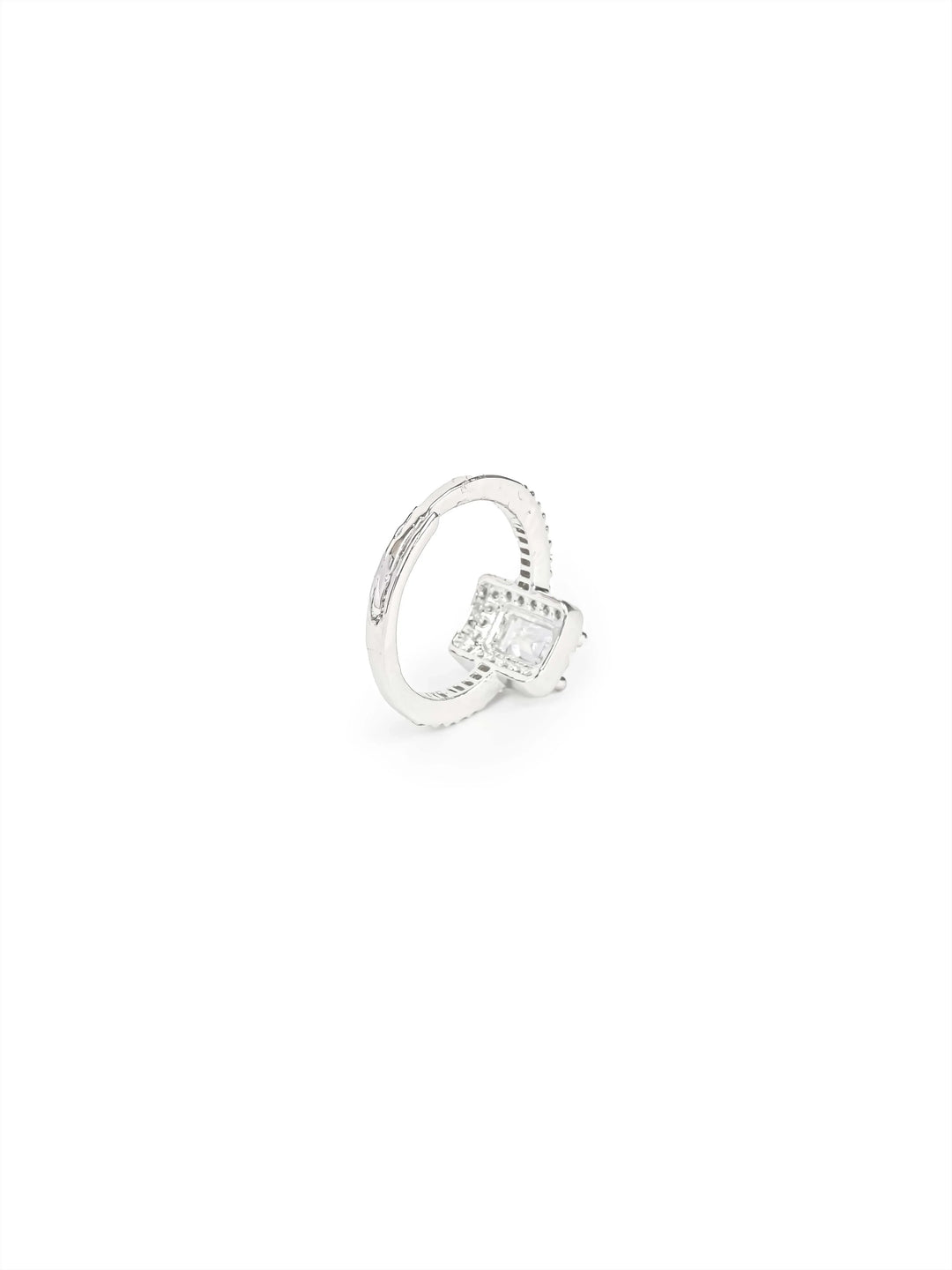 Silver &amp; White AD Stone Ring