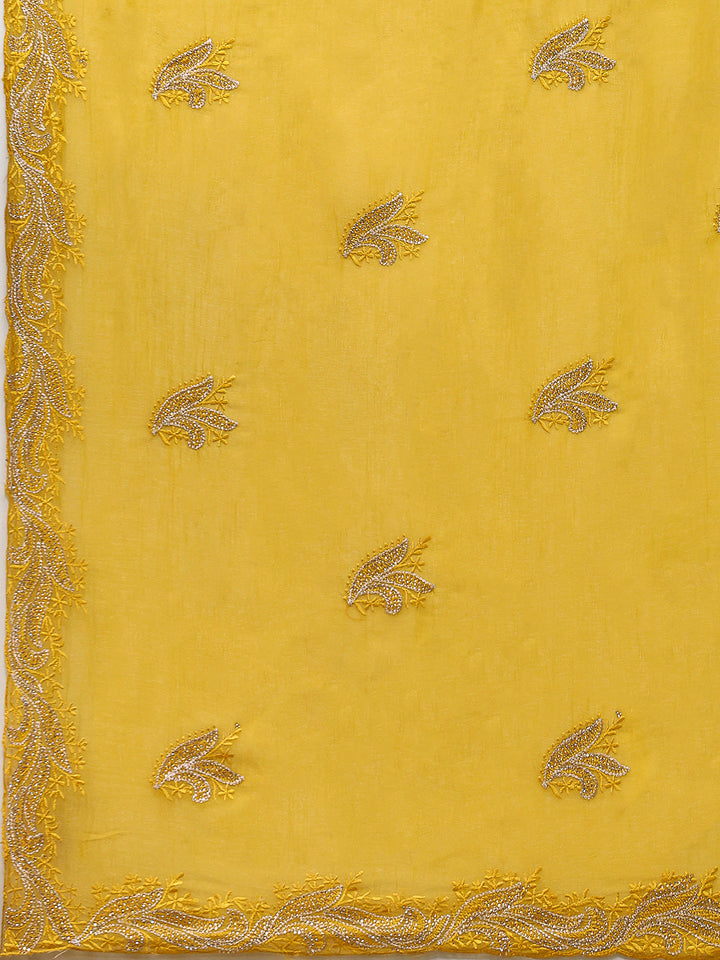 Thread Embroidered Chiffon Saree