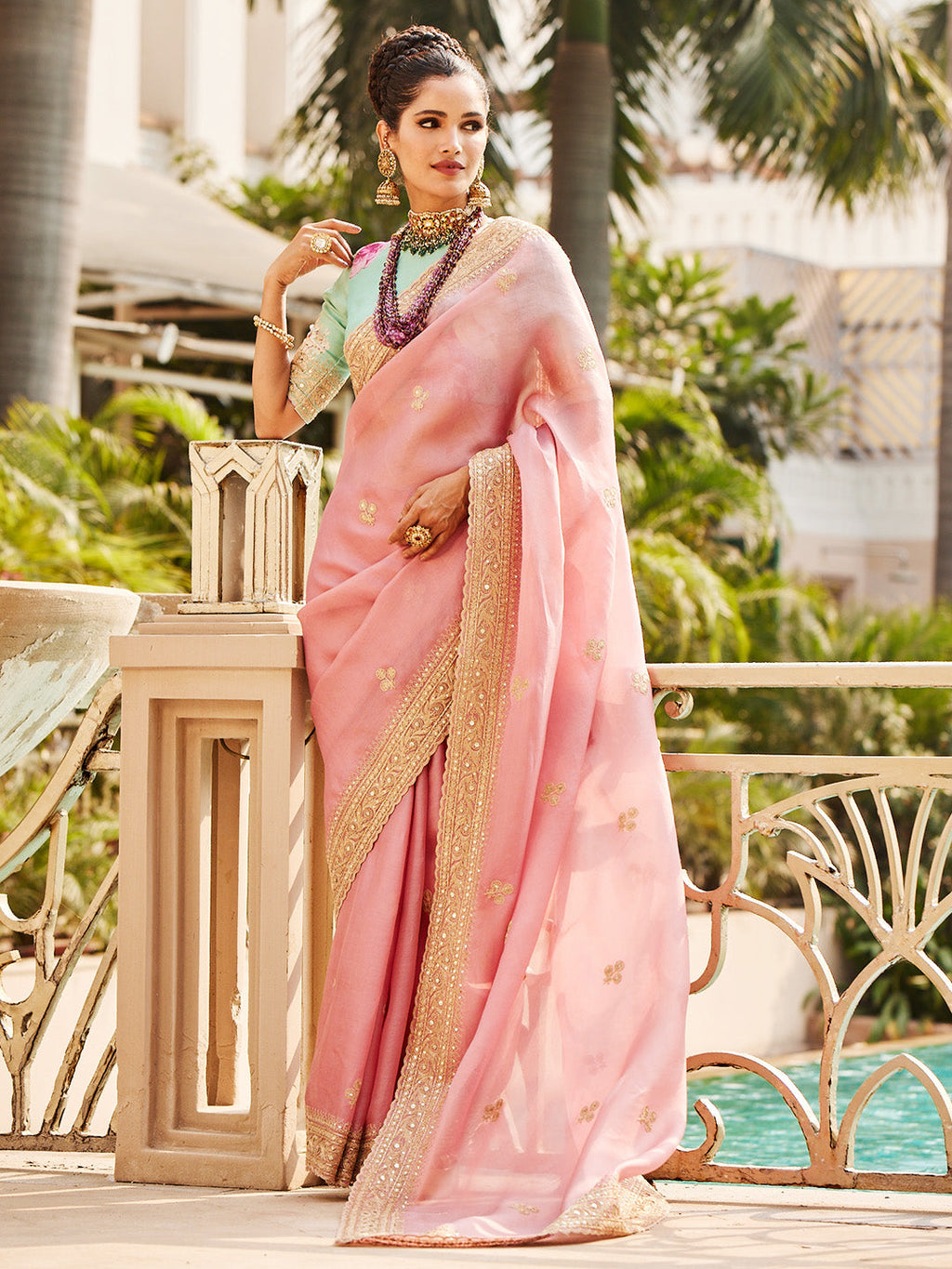 Organza Embroidery Saree
