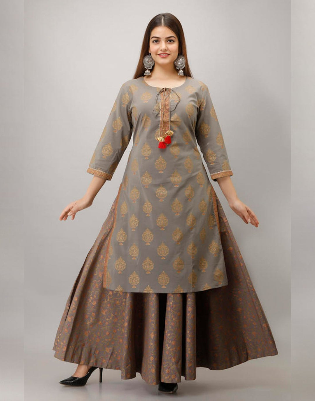 Printed Cotton Kurti With Plazzo