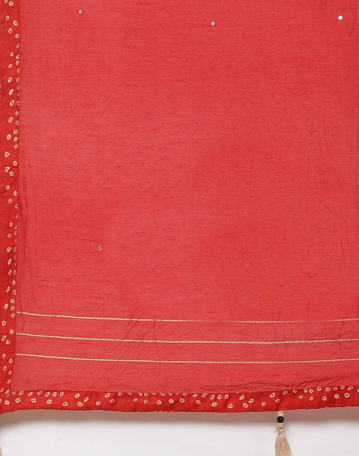 Cotton Bandhej Print Suit Piece