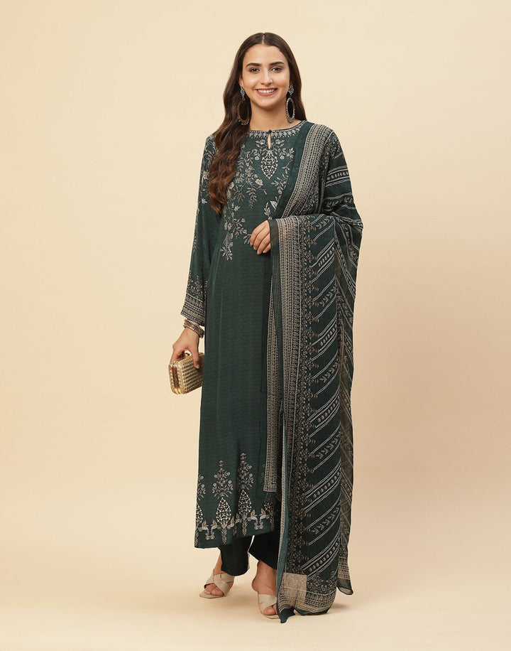 Digital Printed Crepe Salwar Kameez Stitched Suit With Georgette Dupatta