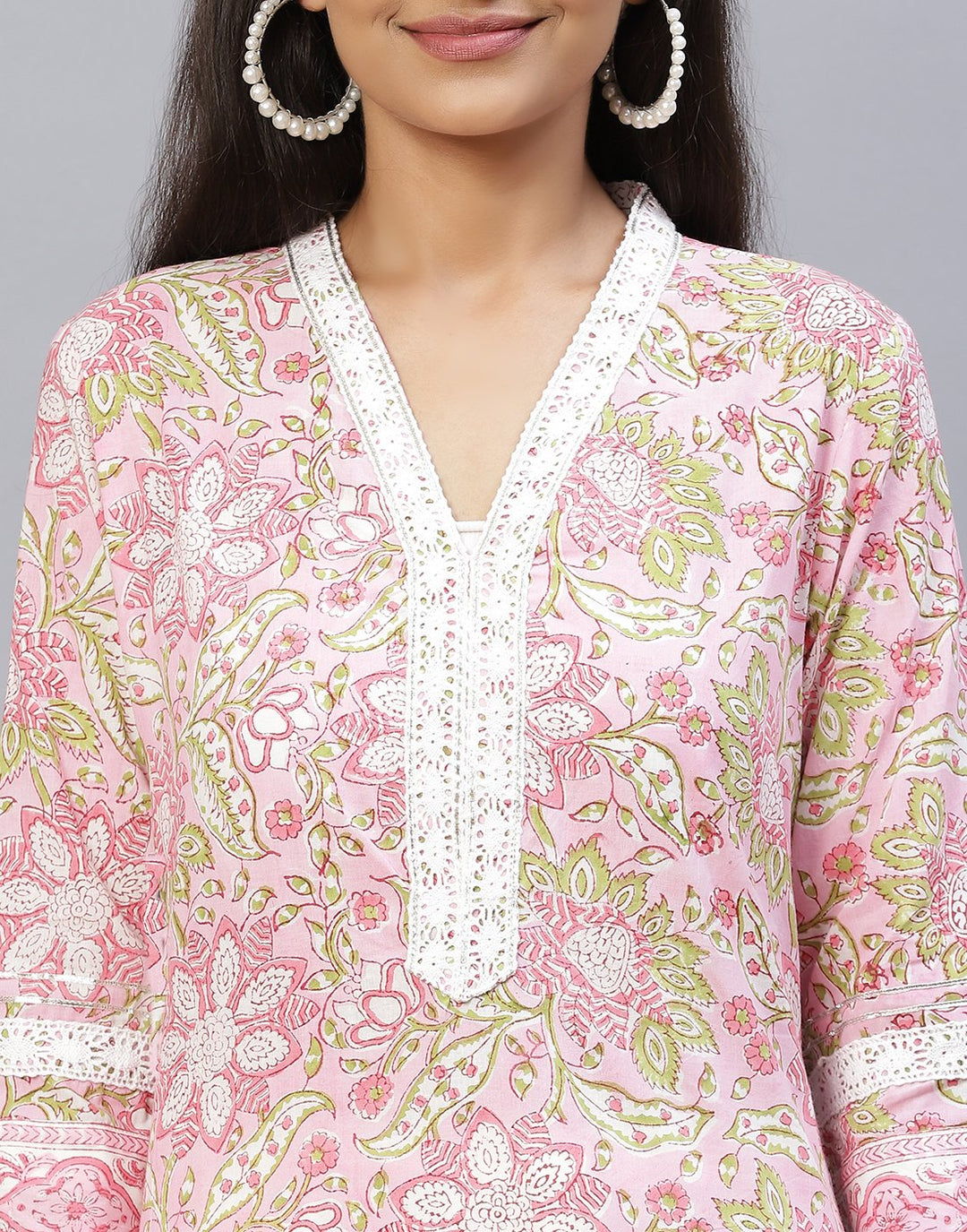 Pink Cotton Salwar Kameez Stitched Suit
