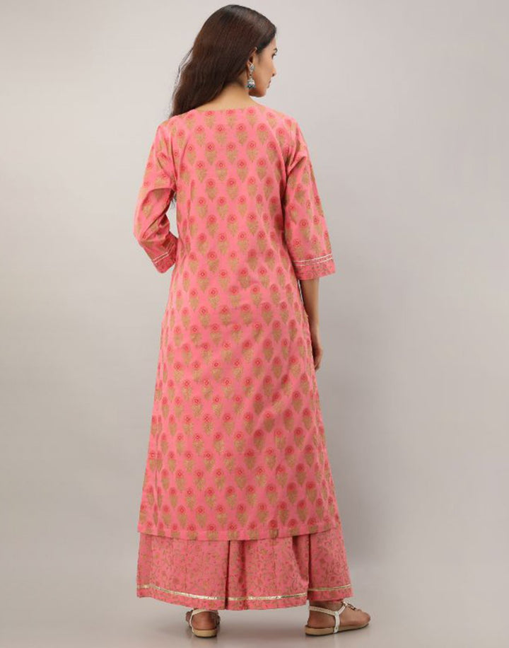 Printed Cotton Kurti With Plazzo
