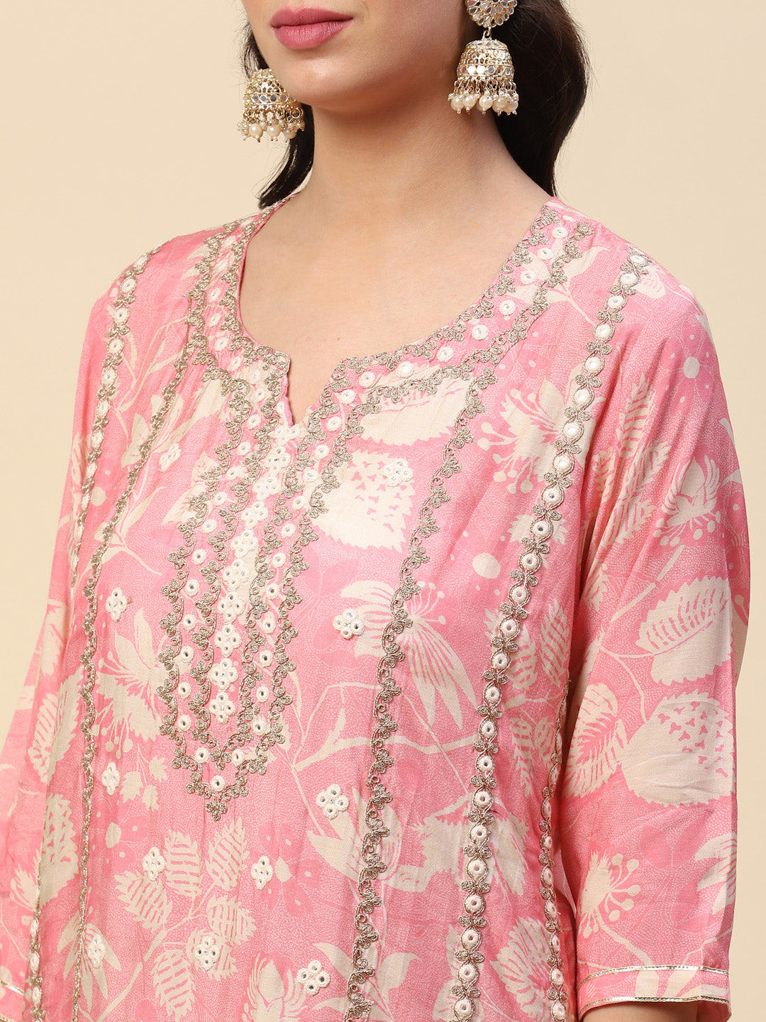 Printed Booti Cotton Kurta With Pants &amp; Dupatta