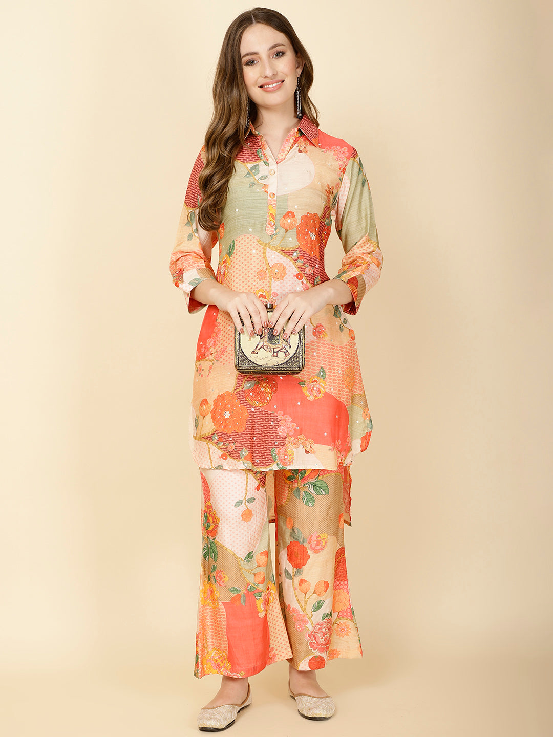 Printed Muslin Kurta Set
