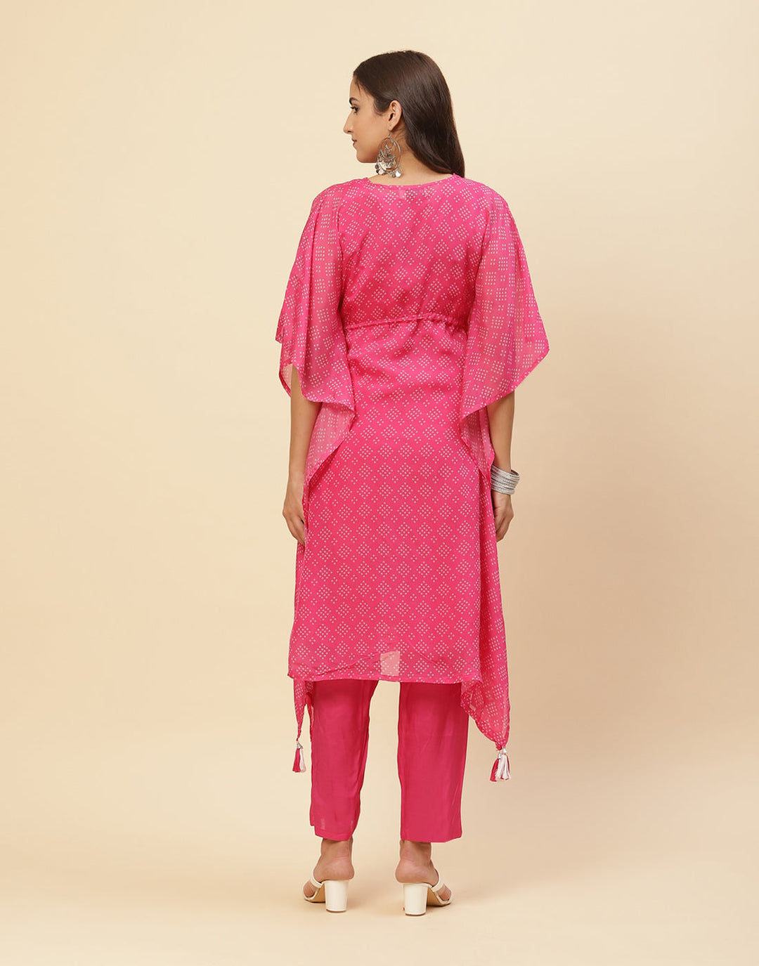 Printed Organza Kaftan Kurti With Pant