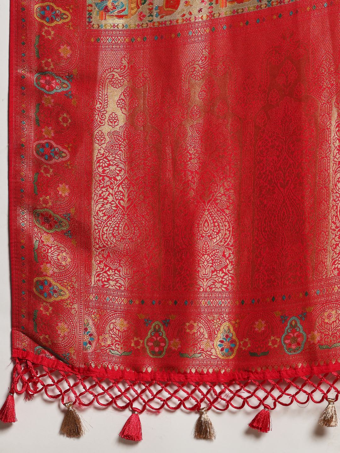 Woven Design Satin Saree