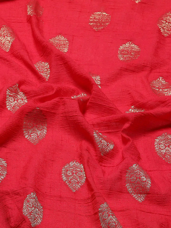 Zari Booti Tussar Plain Saree