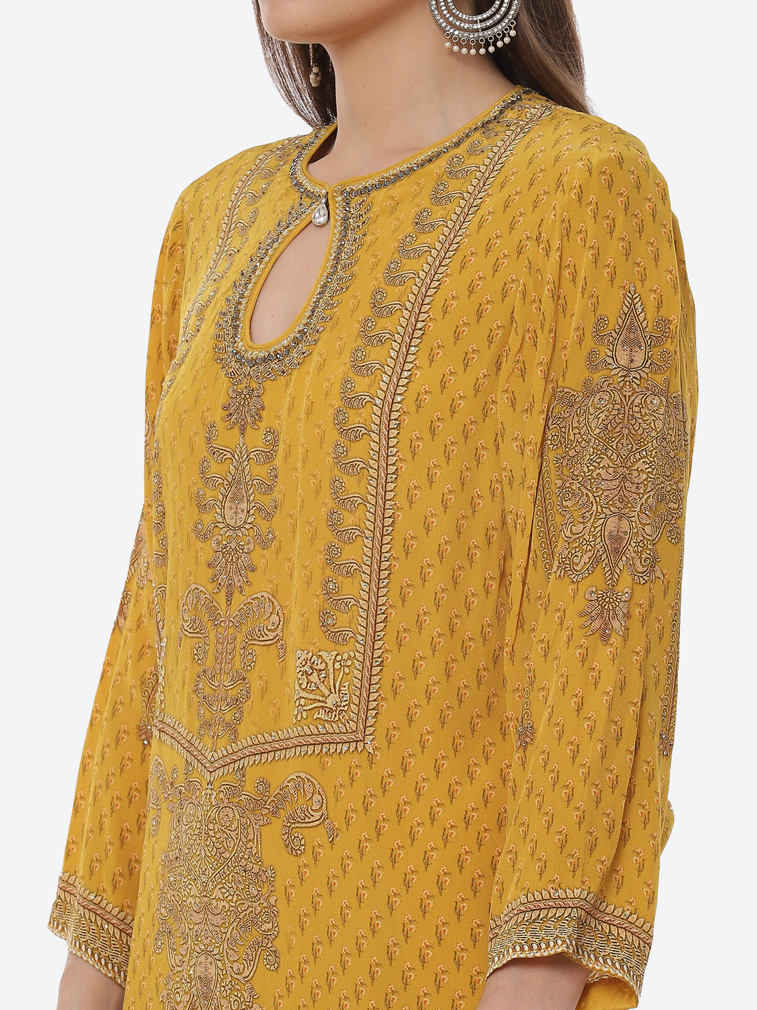 Digital Printed Crepe Kurta With Sharara &amp; Georgette Dupatta