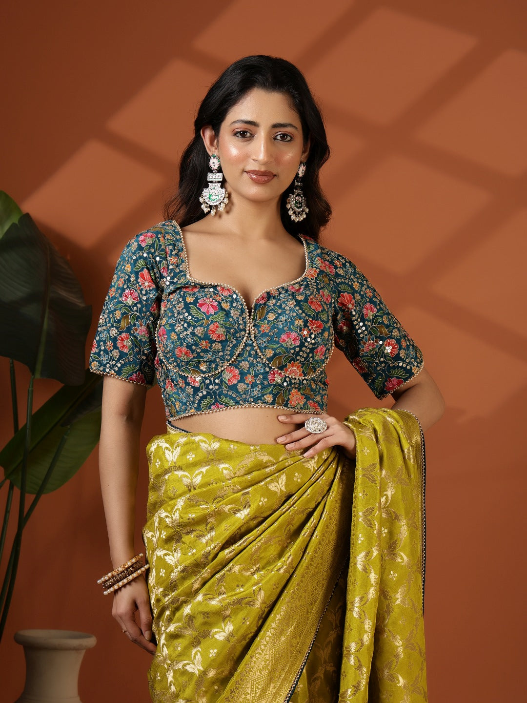 Embroidered Dola Silk Saree