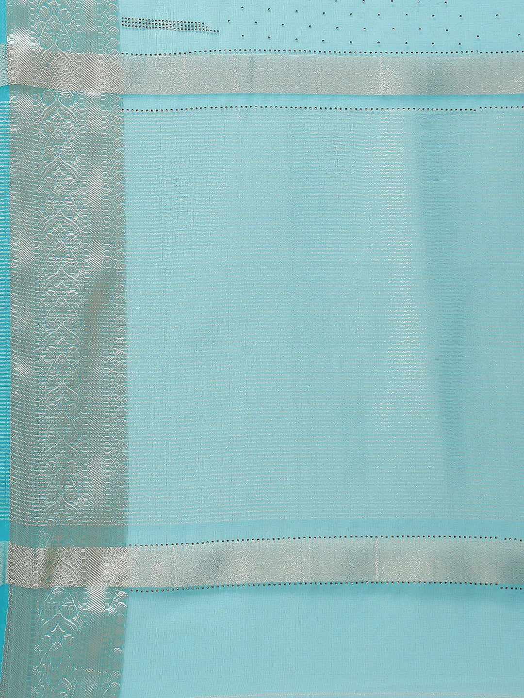 Stone Work Organza Plain Saree