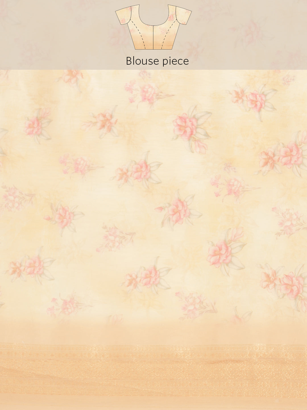 Digital Floral Printed Banarasi Pallu Cotton Chanderi Saree