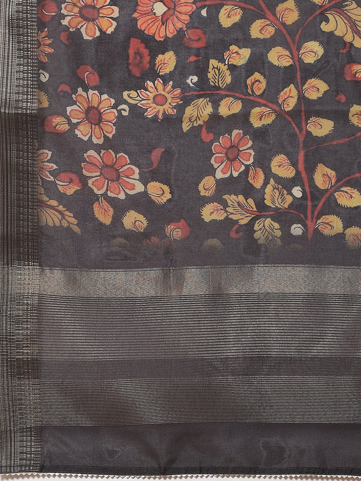 Neck Embroidered Chanderi Unstitched Suit Piece With Dupatta