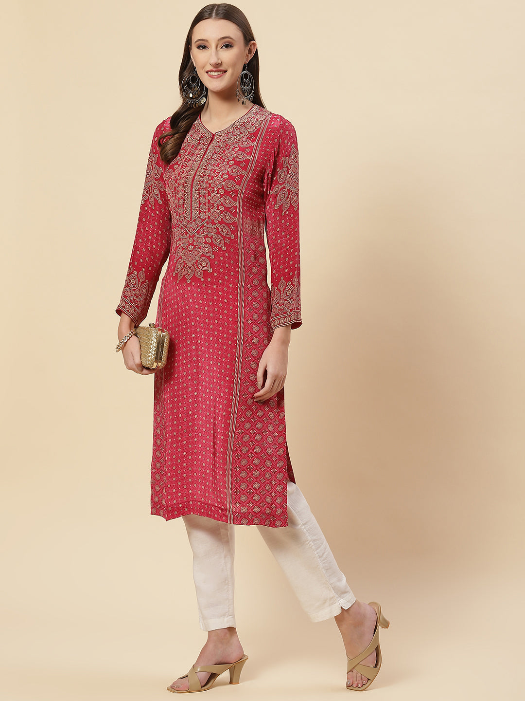 Printed Crepe Kurta