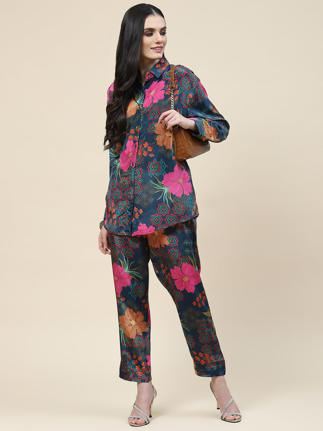 Printed Crepe Kurti With Pants