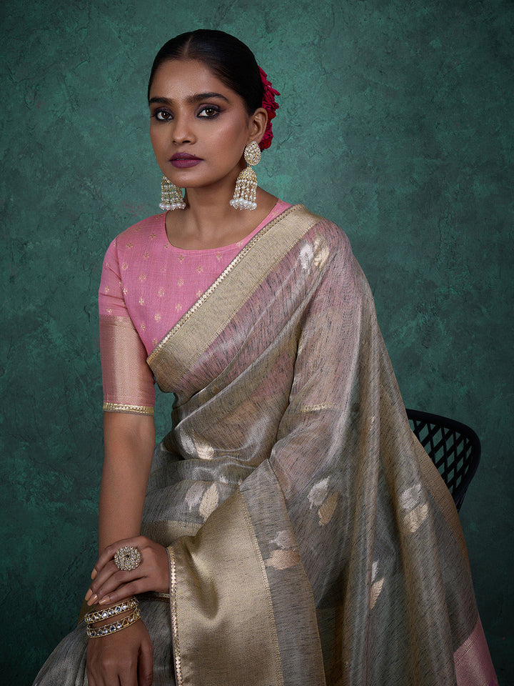 Woven Design Linen Blend Saree
