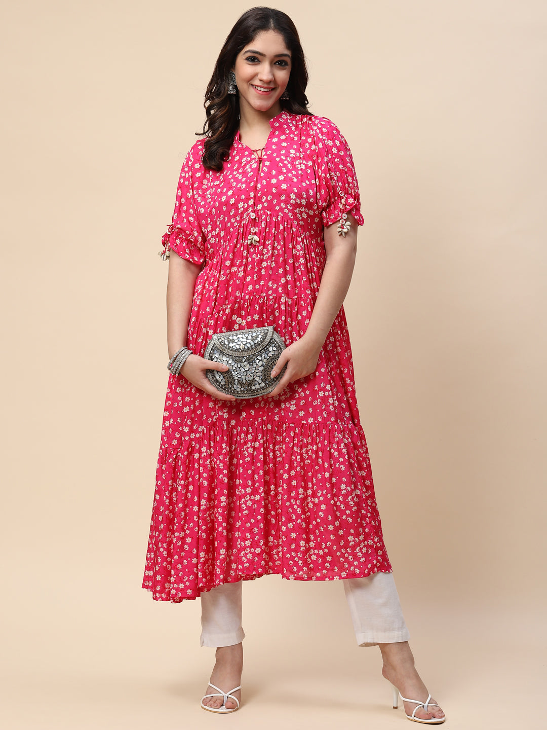 Printed Muslin Anarkali Kurta