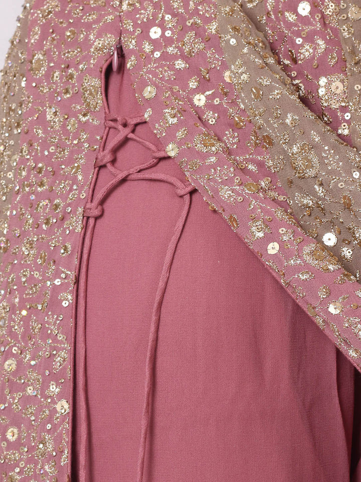 Embroidered Georgette Kurta With Pant &amp; Dupatta