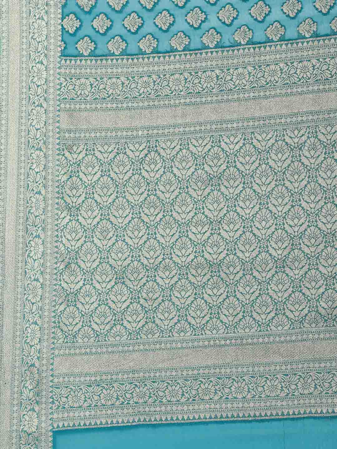 Zari Booti Chiffon Plain Saree