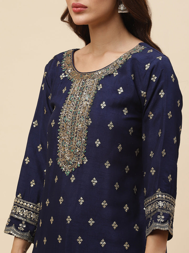 Zari Booti Handloom Kurta With Garara &amp; Dupatta