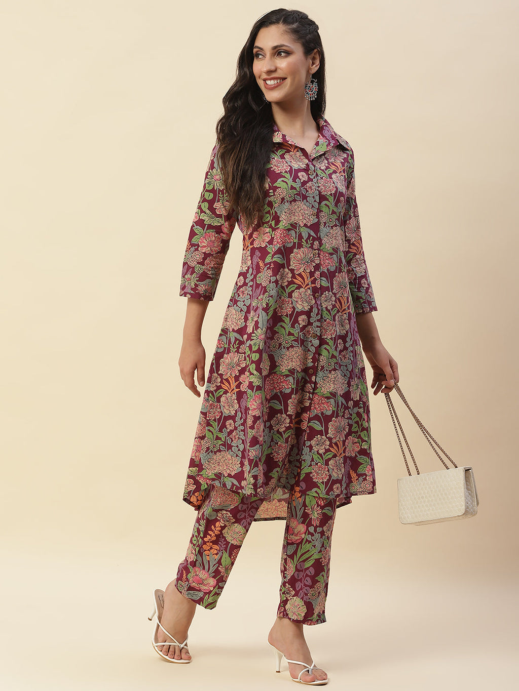 Paisley Printed Cotton Kurta With Pants