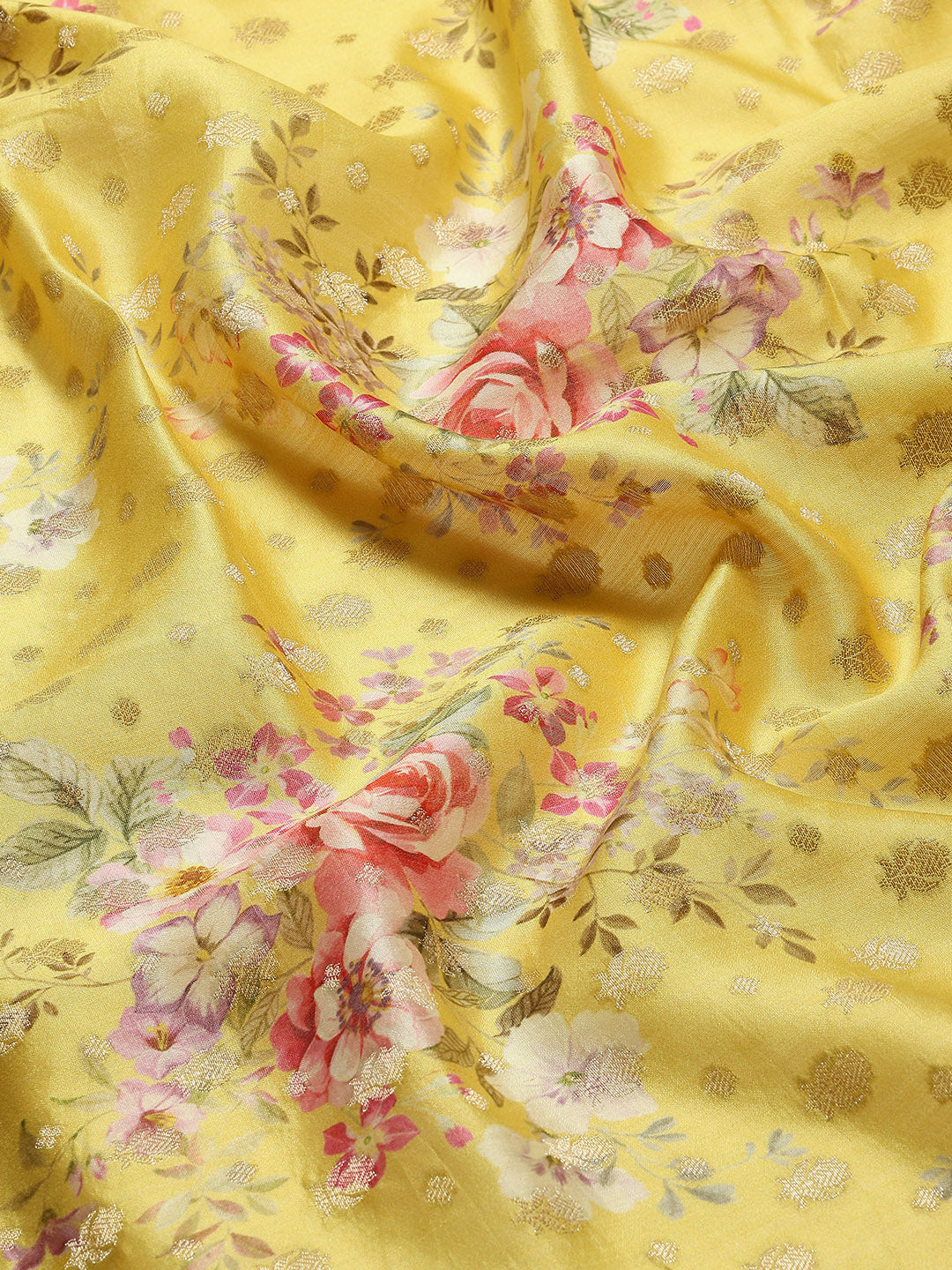 Digitally Floral Printed Tussar Saree