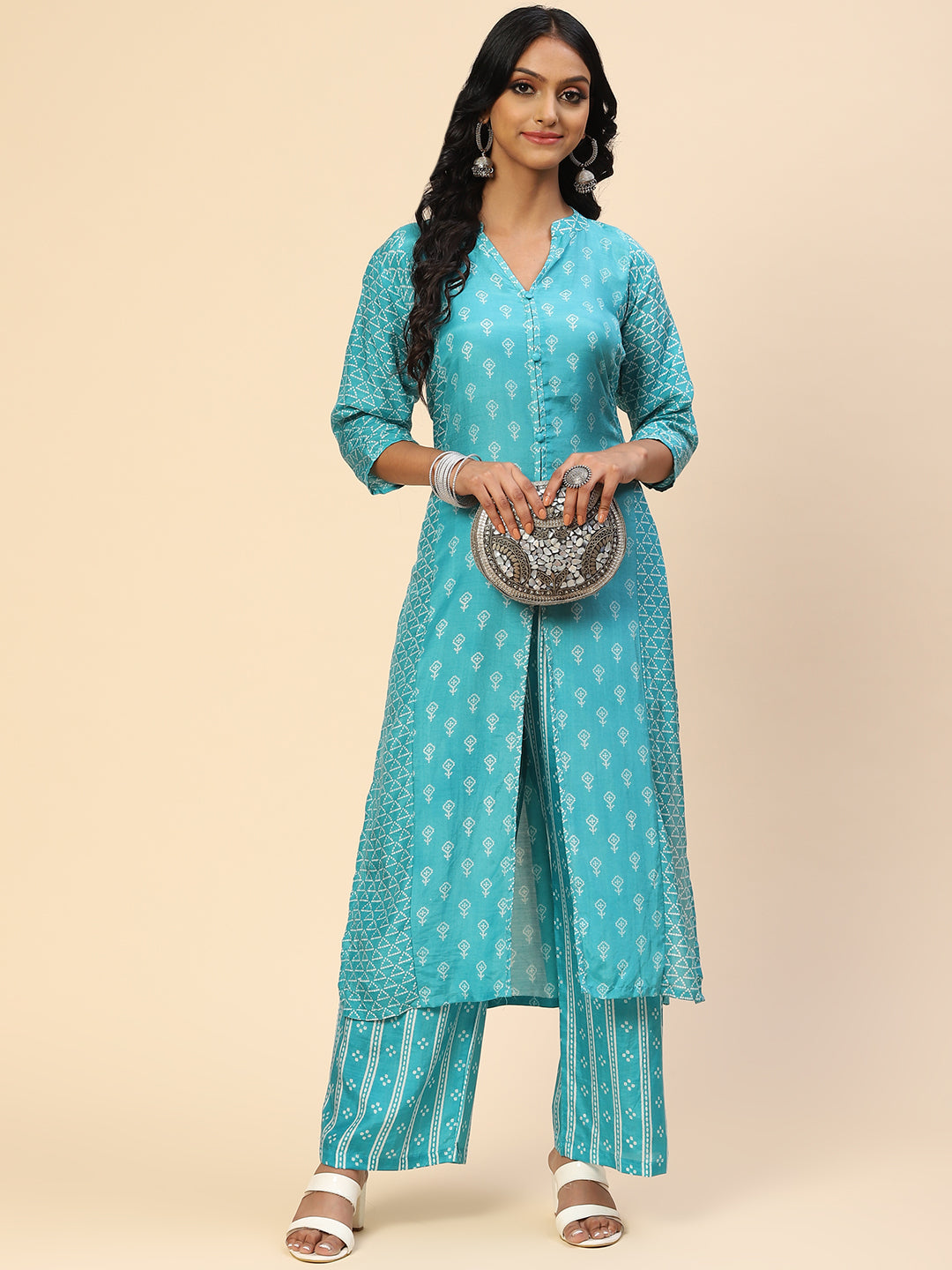 Printed Muslin Kurta With Pants
