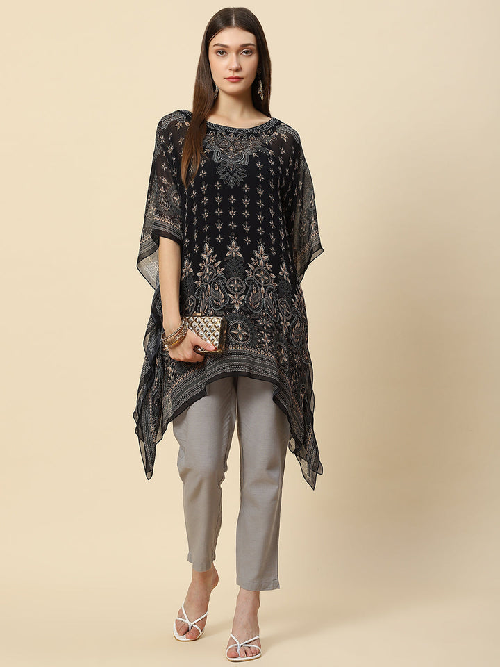 Digital Printed Georgette Kaftan Kurta