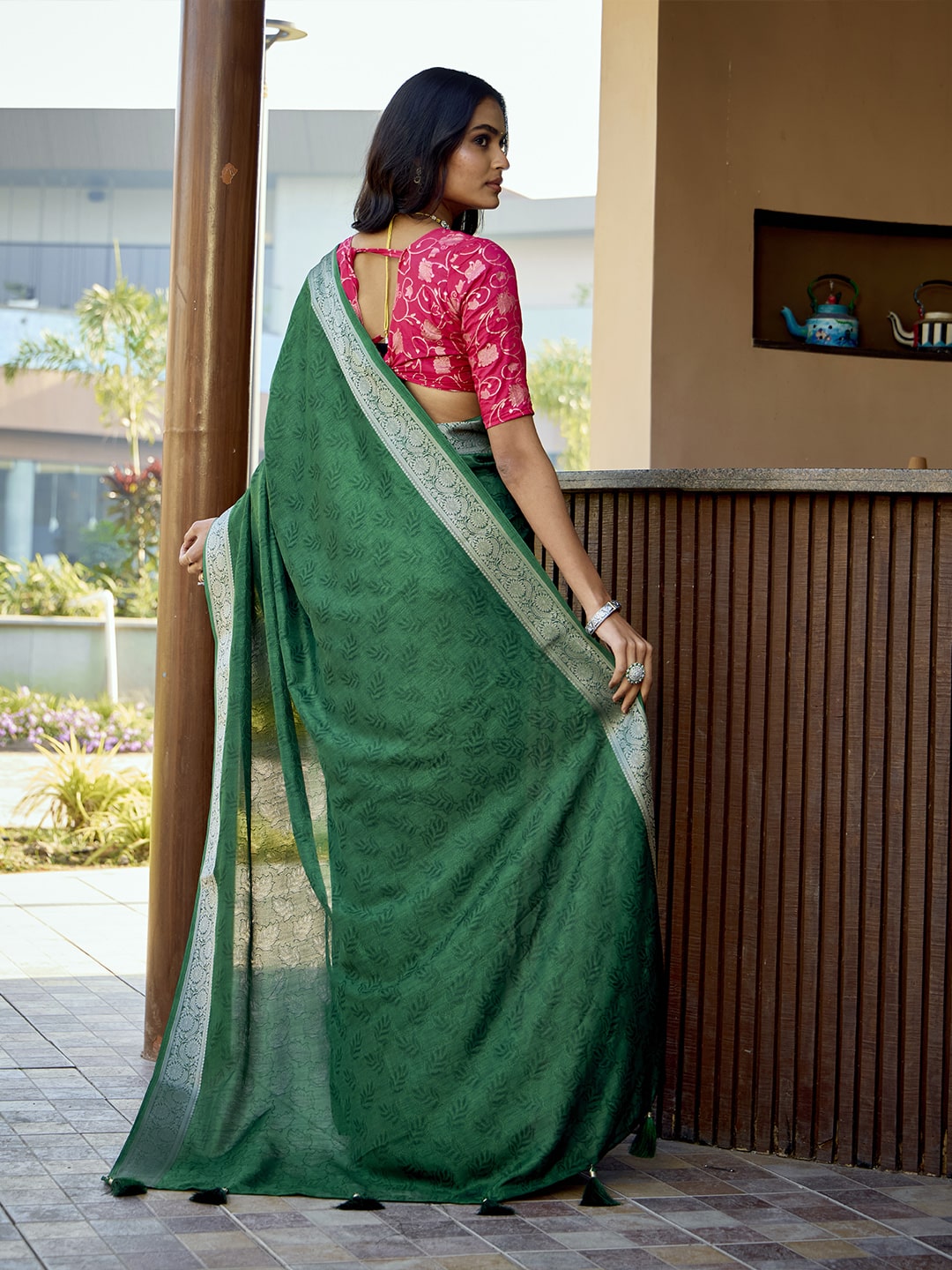 Zari Border Art Silk Saree