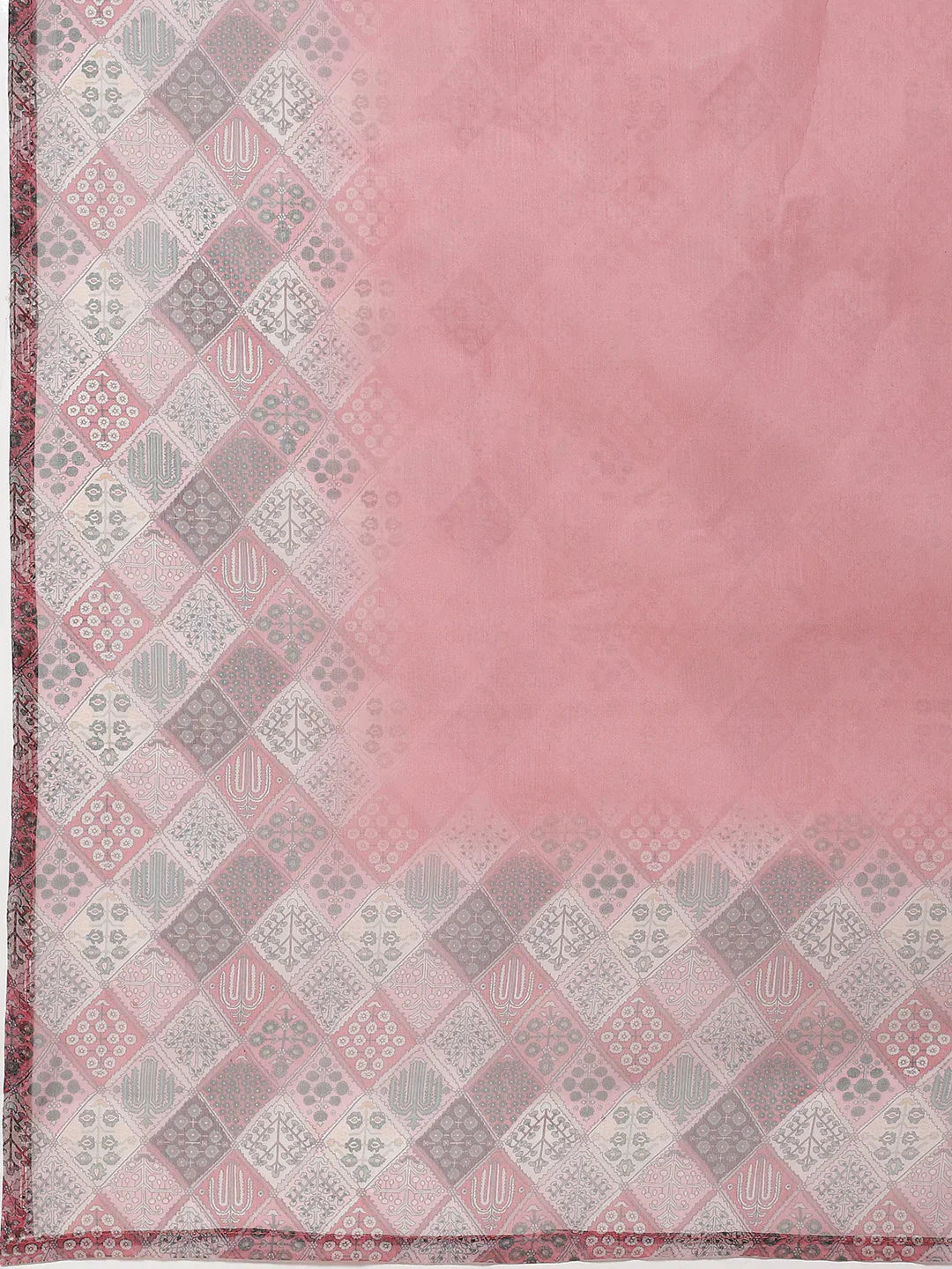 Neck Embroidered Chanderi Unstitched Suit Piece With Dupatta