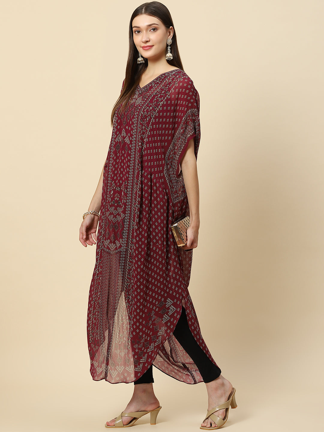 Digital Printed Georgette Kaftan Kurta