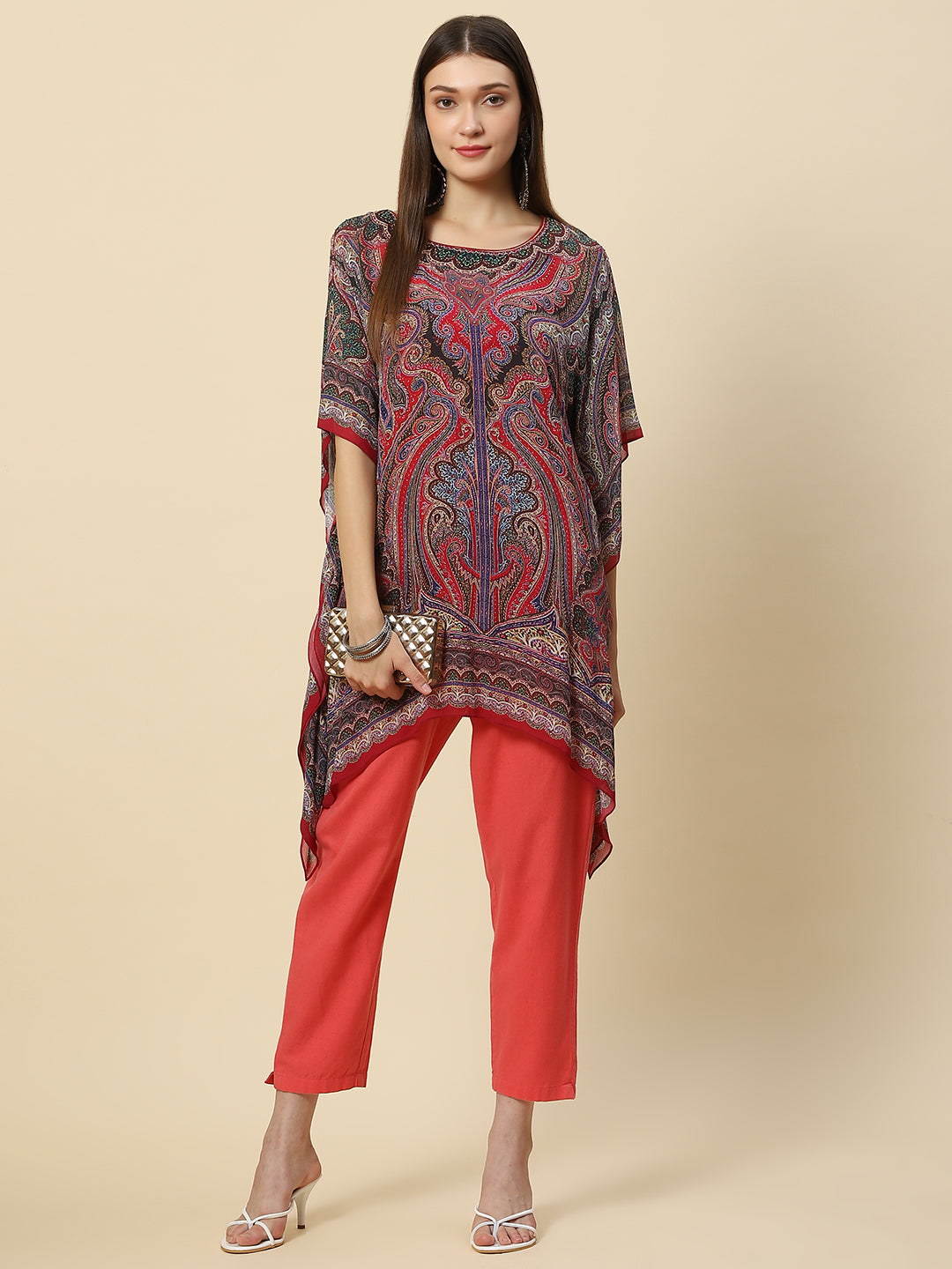 Digital Printed Georgette Kaftan Kurta