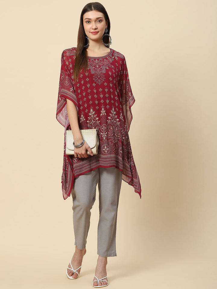 Digital Printed Georgette Kaftan Kurta