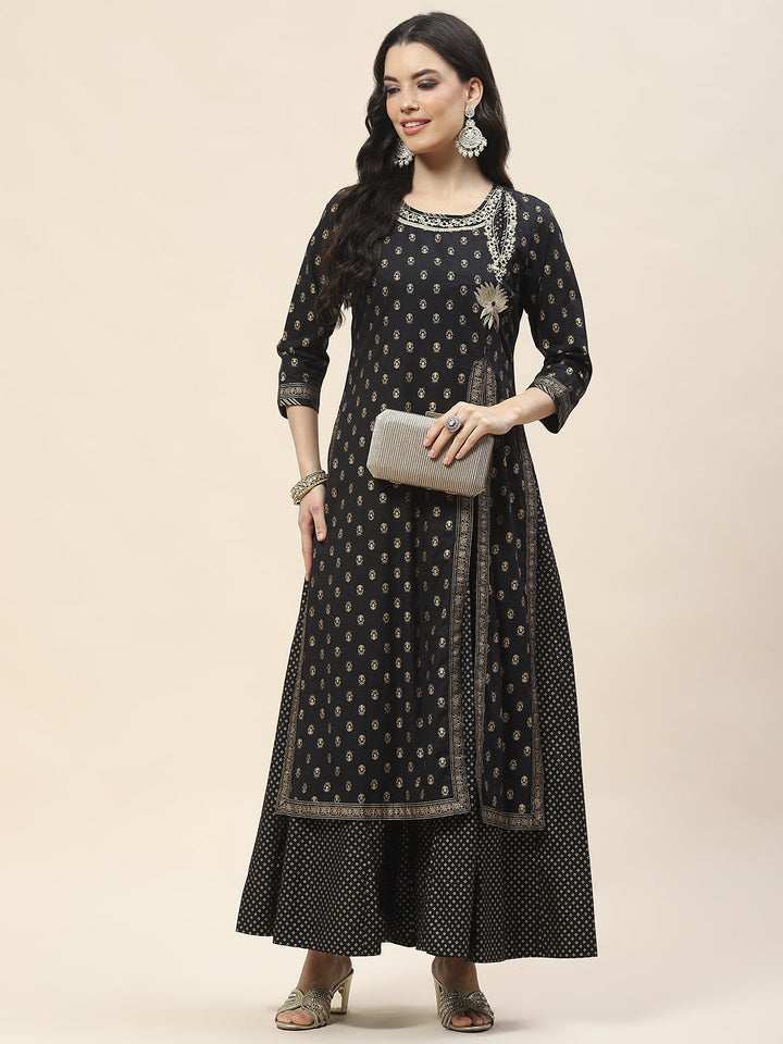 Embroidered Cotton Anarkali Kurta