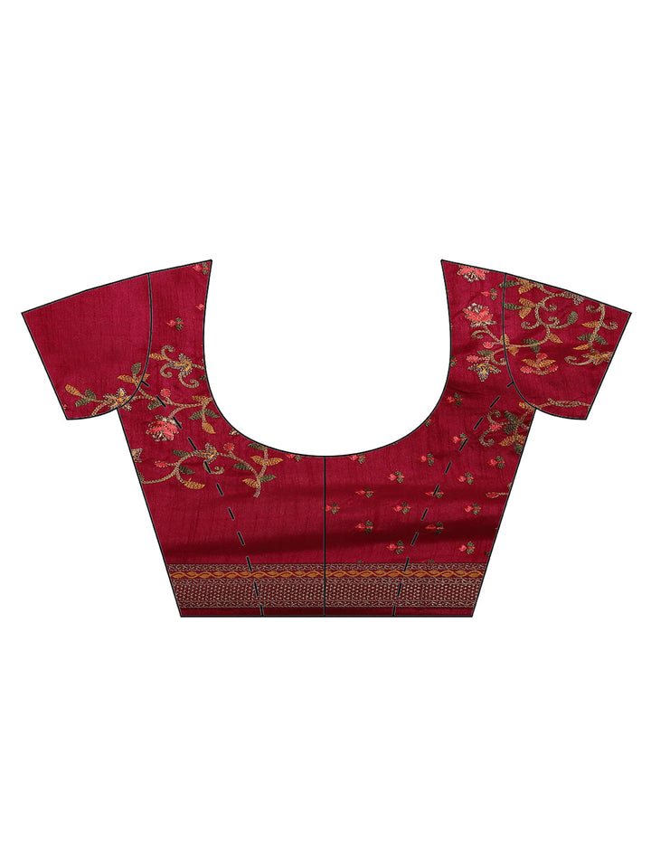Resham Booti Chiffon Printed Saree