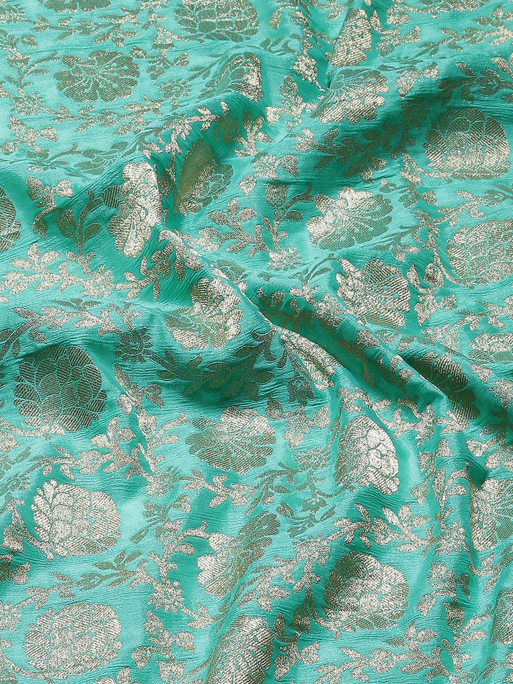Zari Jaal Crepe Plain Saree