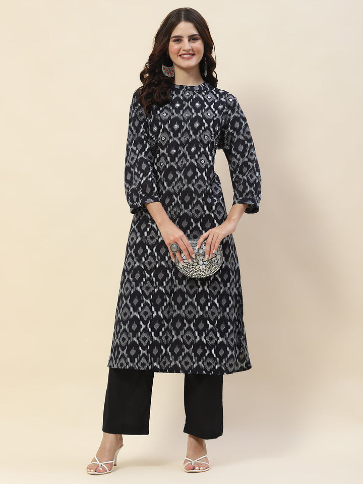 Printed Cotton Kurta Set