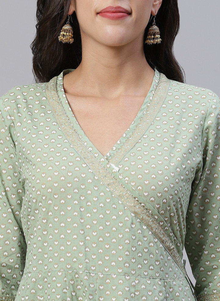 Cotton Printed Angrakha Kurti