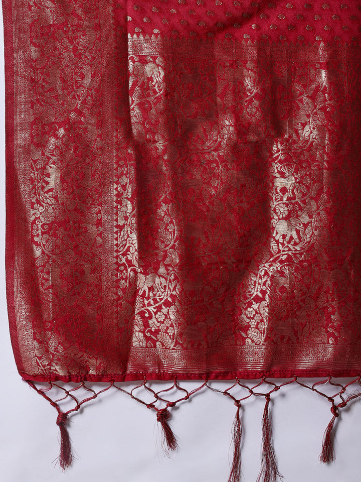 Zaari Jaal Crepe Saree