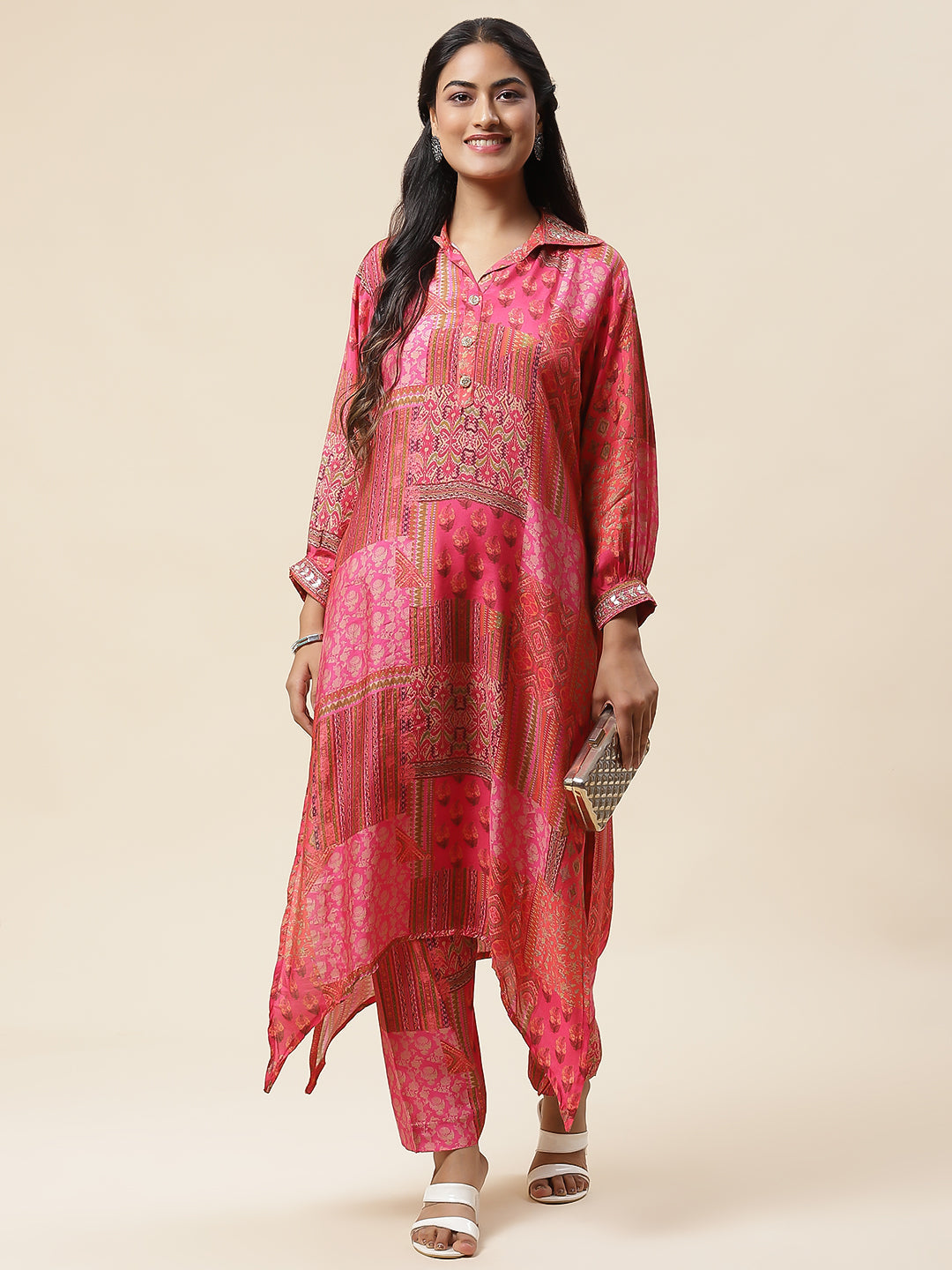 Printed Muslin Kurta With Pants
