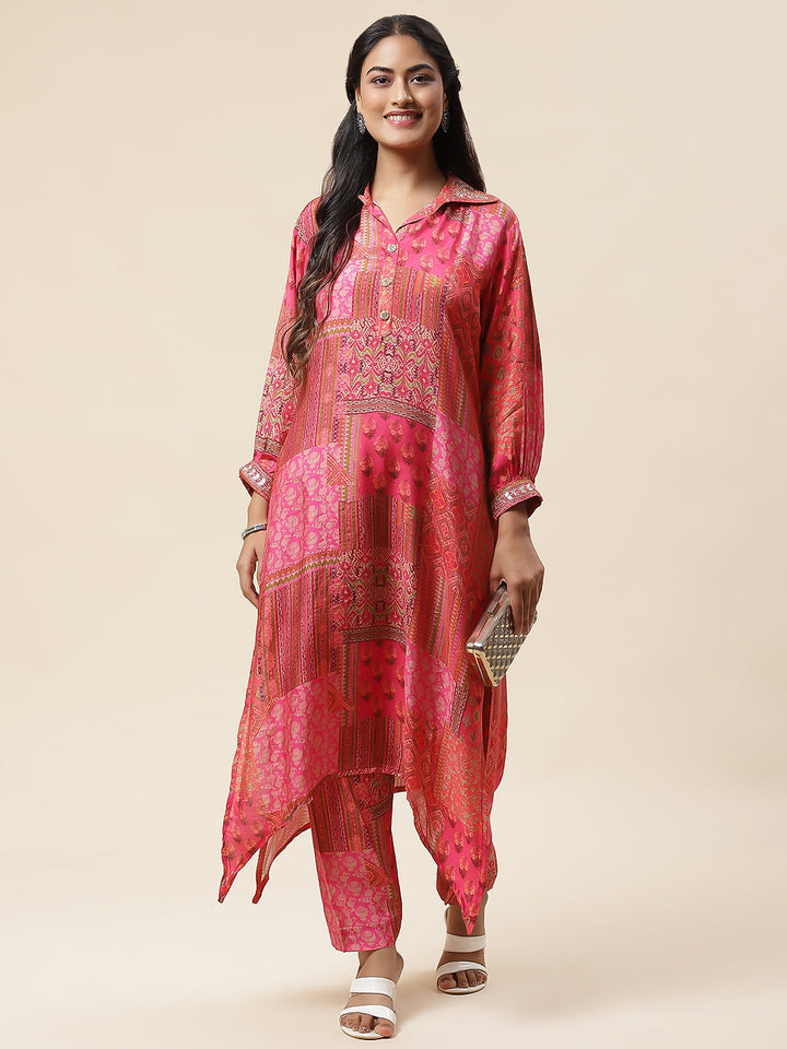 Printed Muslin Kurta With Pants