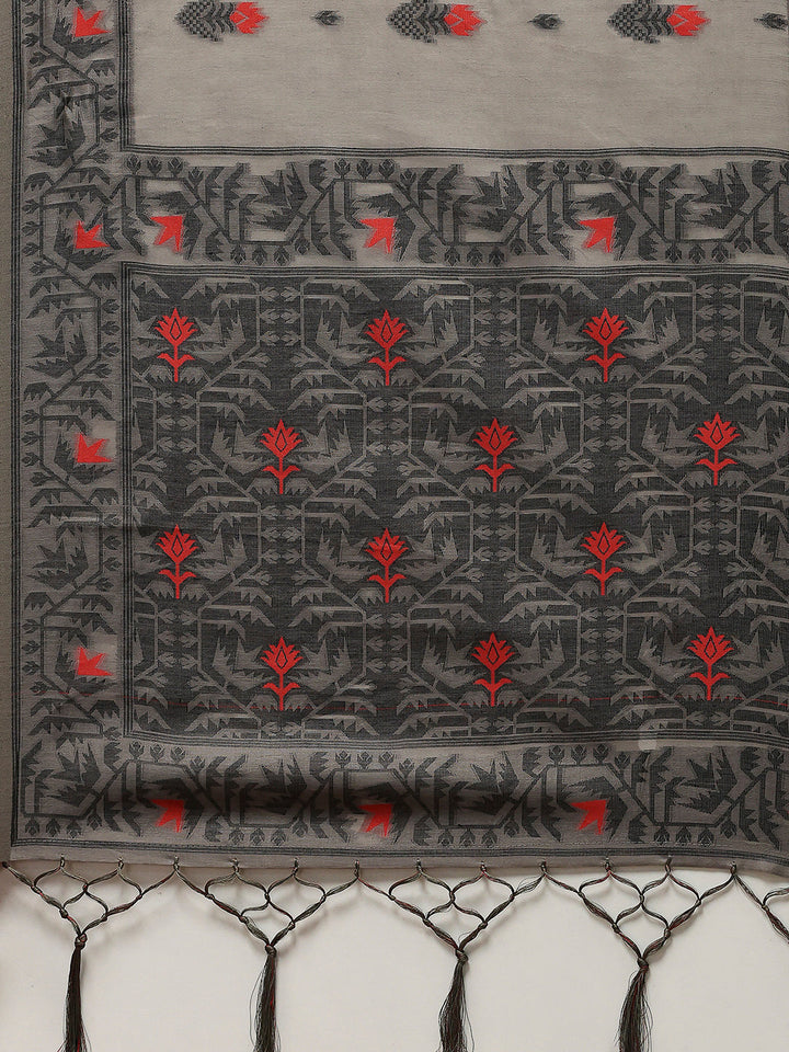 Resham Booti Woven Cotton Blend Saree