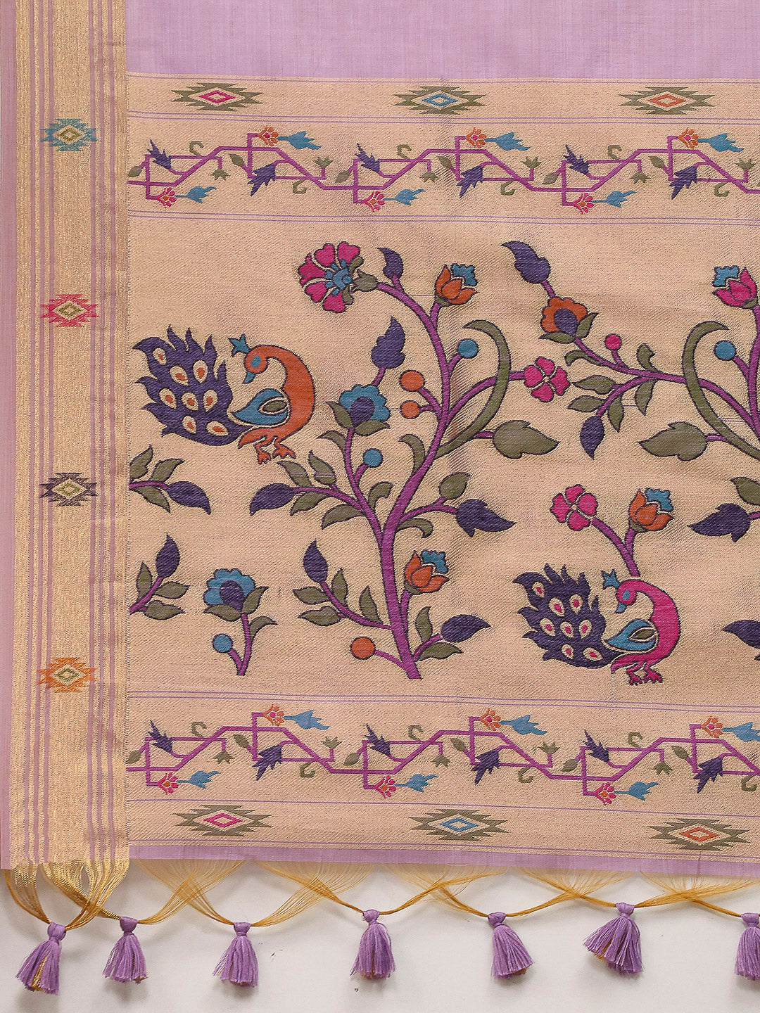 Woven Design Cotton Blend Saree