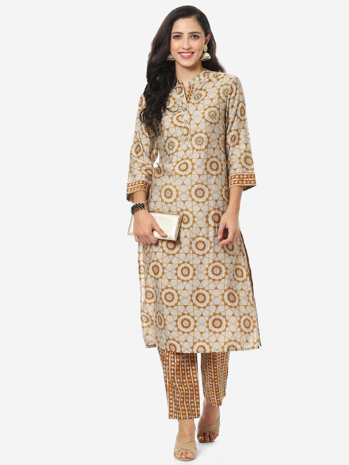 Printed Muslin Kurti With Pant