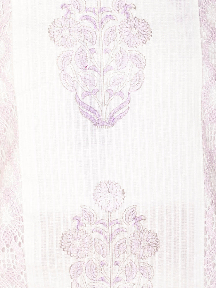 Floral Printed Cotton Unstitched Suit Piece With Dupatta