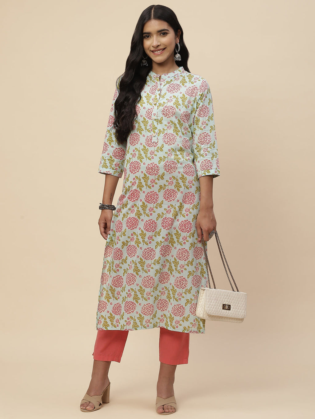 Floral Printed Cotton Kurta