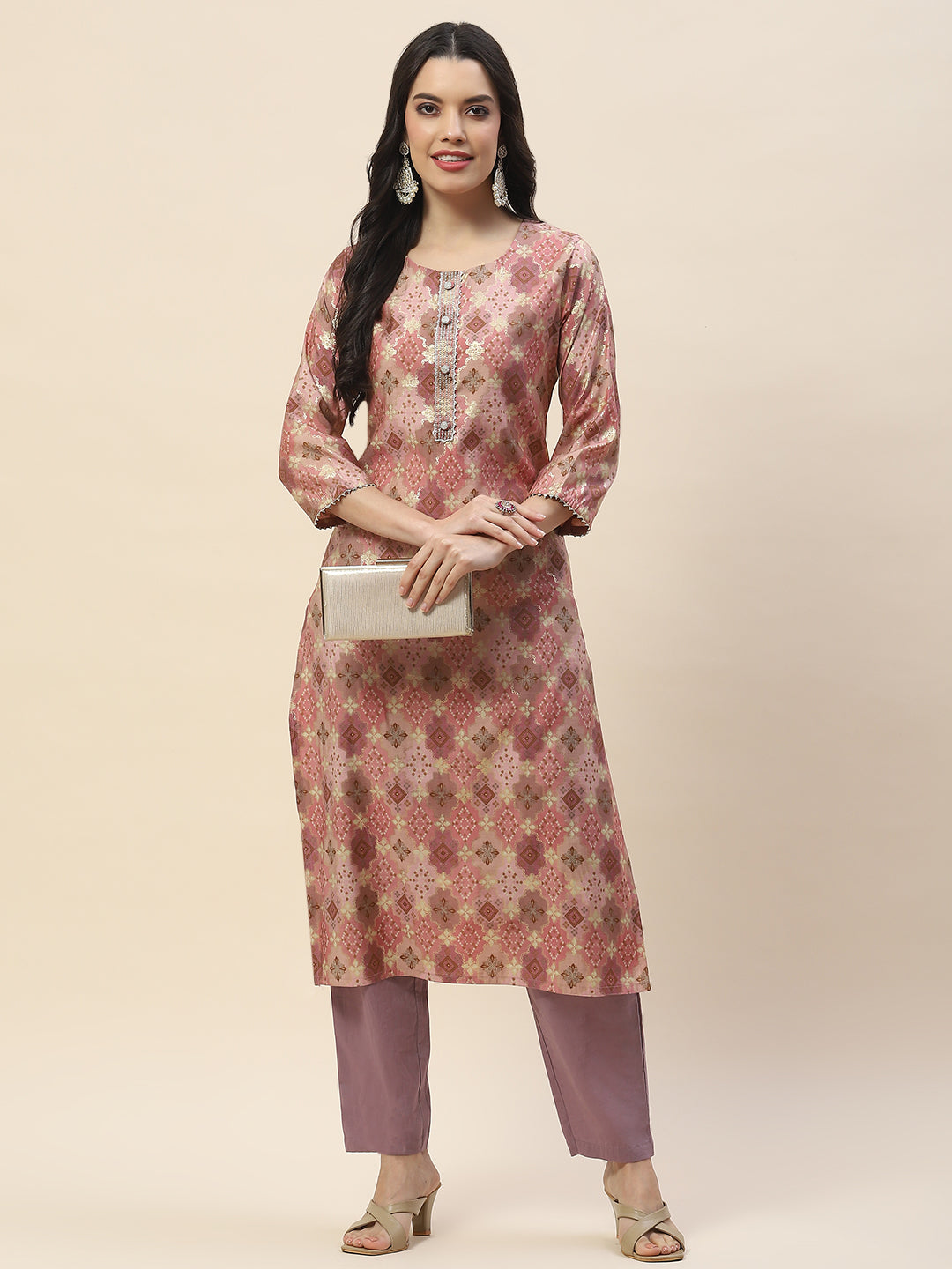 Printed Muslin Straight Kurta