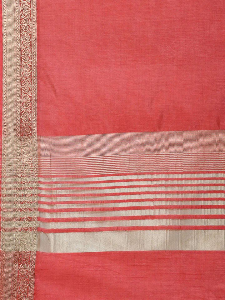 Plain Zari Border Handloom Woven Saree